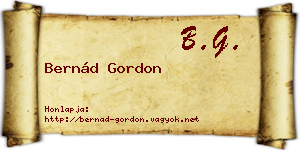 Bernád Gordon névjegykártya